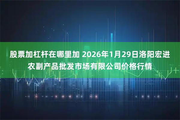 股票加杠杆在哪里加 2026年1月29日洛阳宏进农副产品批发市场有限公司价格行情